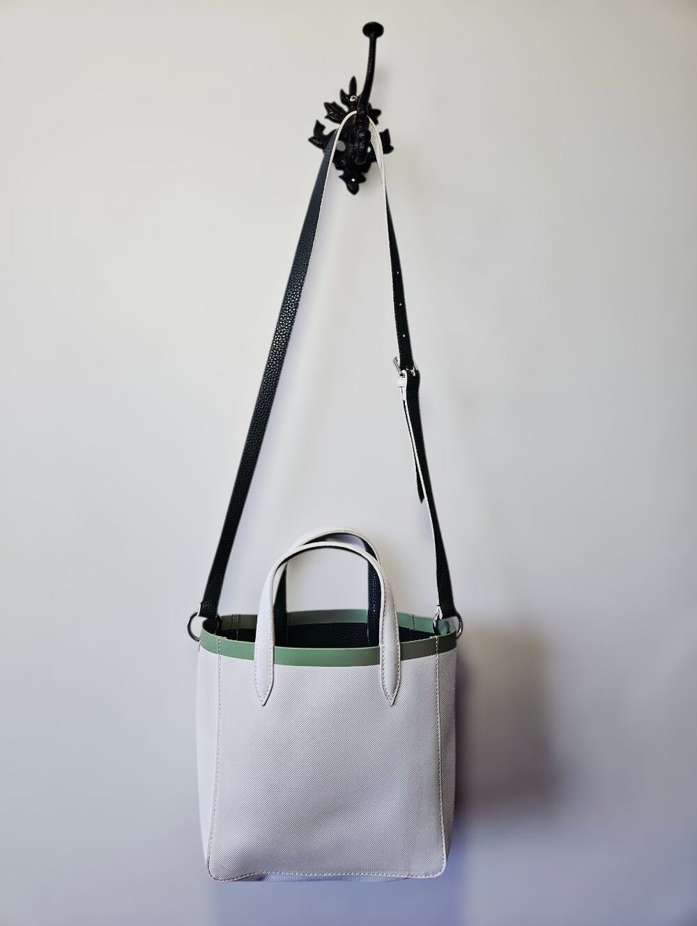 Lacoste Shoulder Tote Bag Tennis Style Faux Leather Handbag - Picture 3 of 6